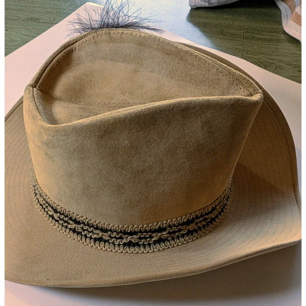 Vintage Resistol  7 1/4 Self Conforming Cowboy Hat Western Brand Suede Tan